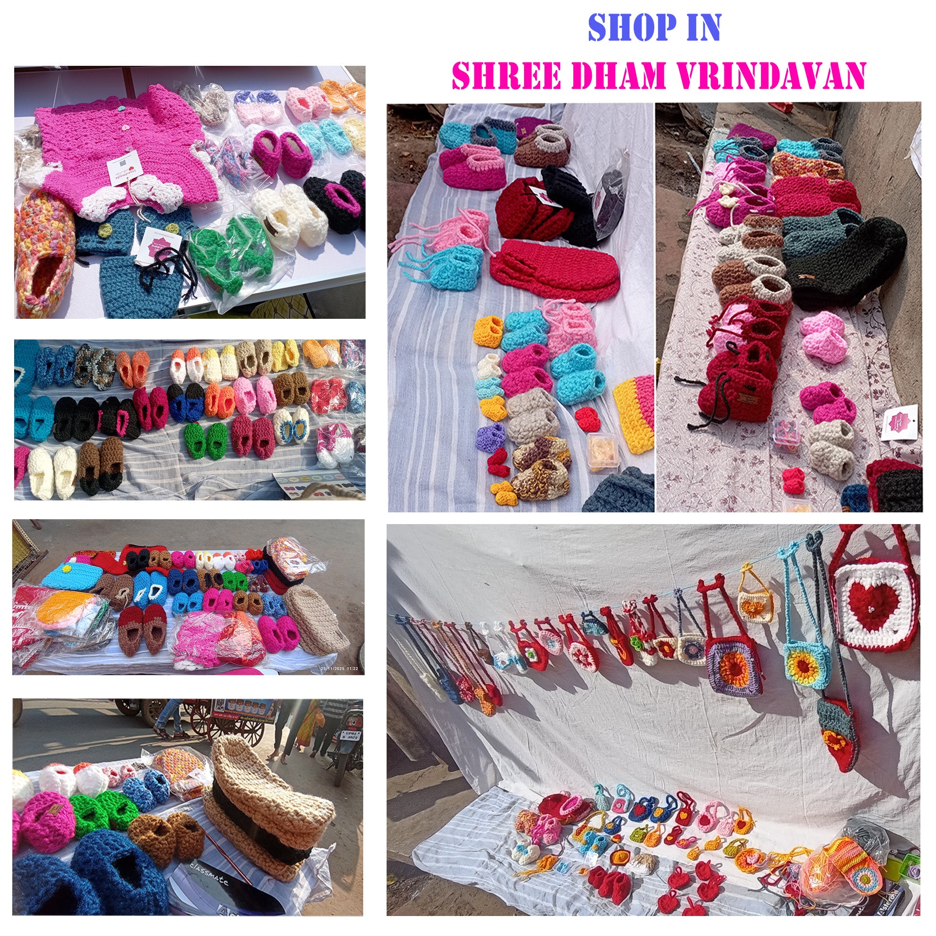 Handmade Woolen Shoes for Laddu Gopal RadhaRani ji - Maroon with pearl and lace