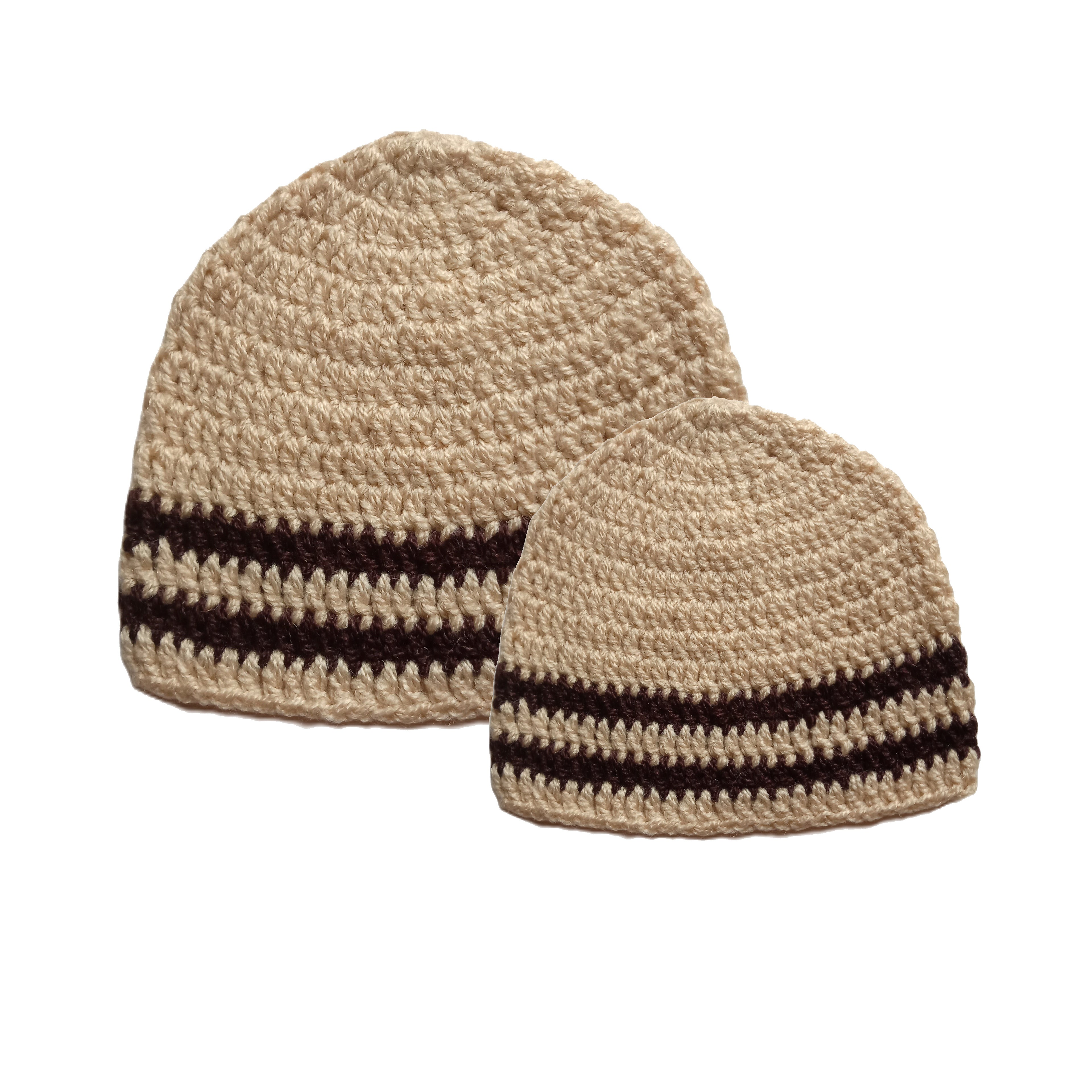 Dad & Son — Identical Premium Beanie Combo - Beige