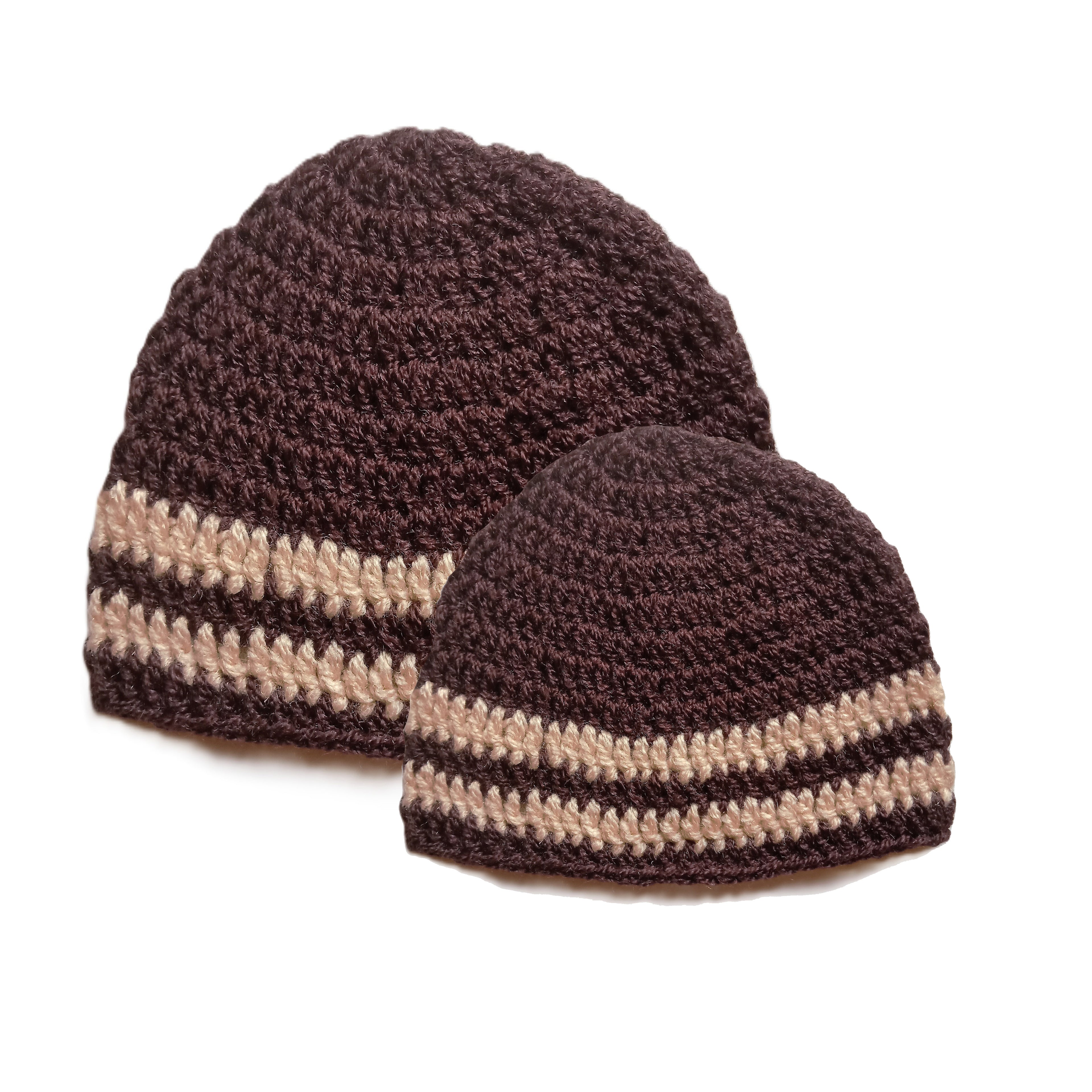 Dad & Son — Identical Premium Beanie Combo - Brown