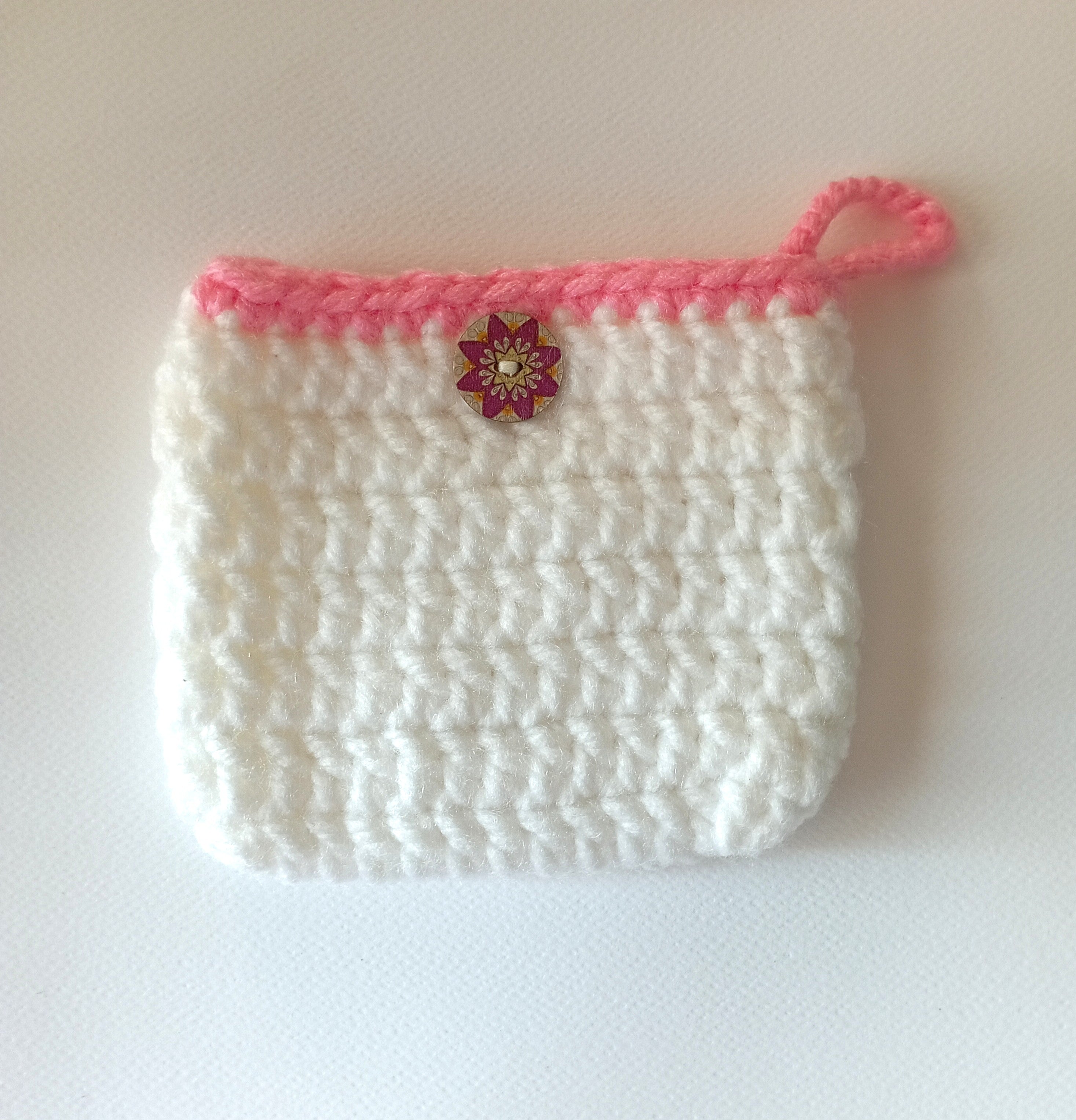 Handmade Crochet Wallets - SMALL - White Base