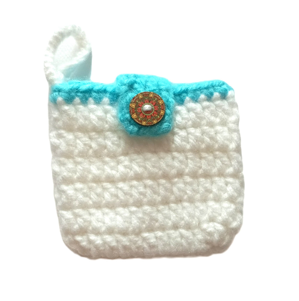 Handmade Crochet Wallets - SMALL - White Base
