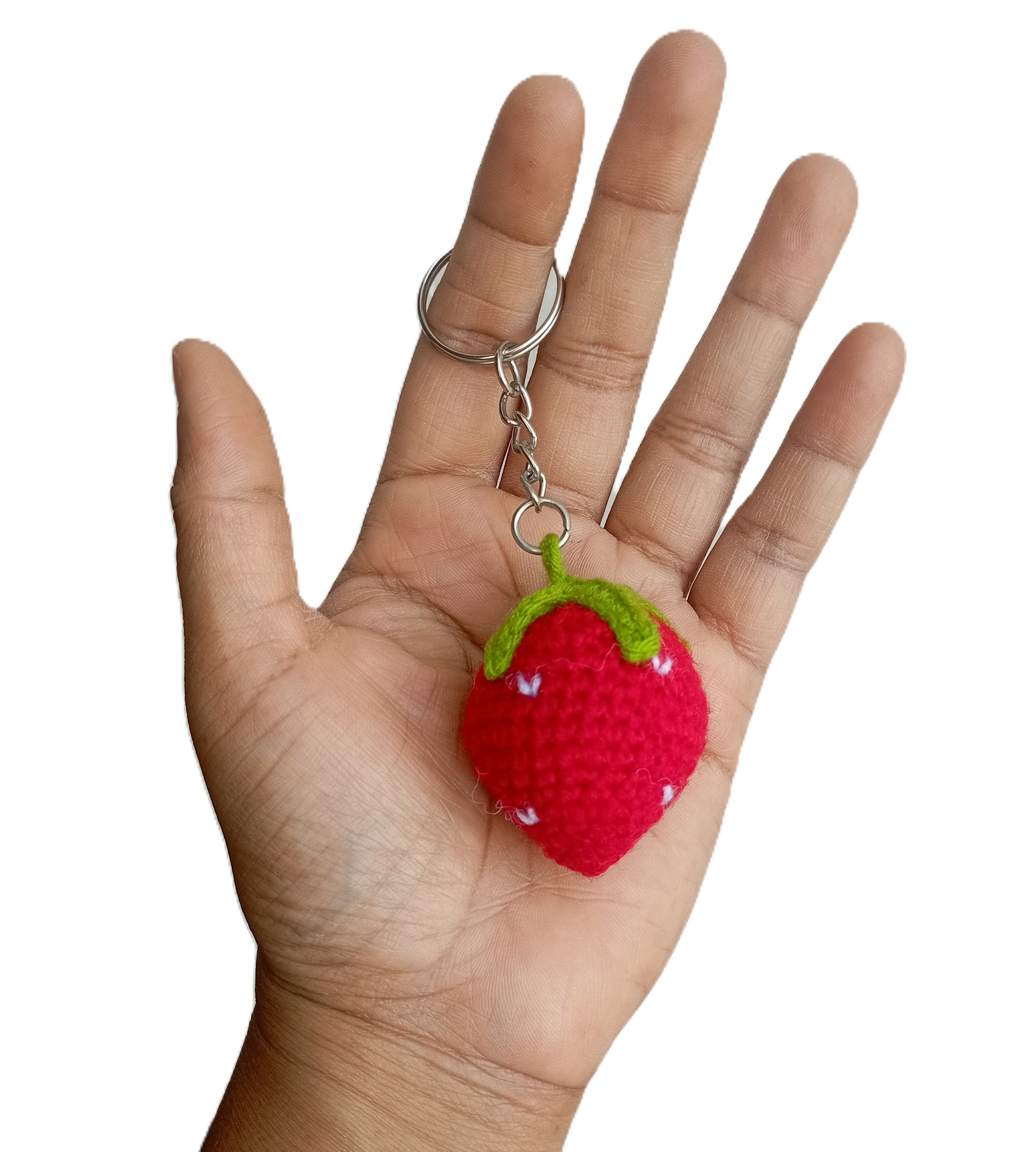 Handmade Crochet Keychains - Strawberry