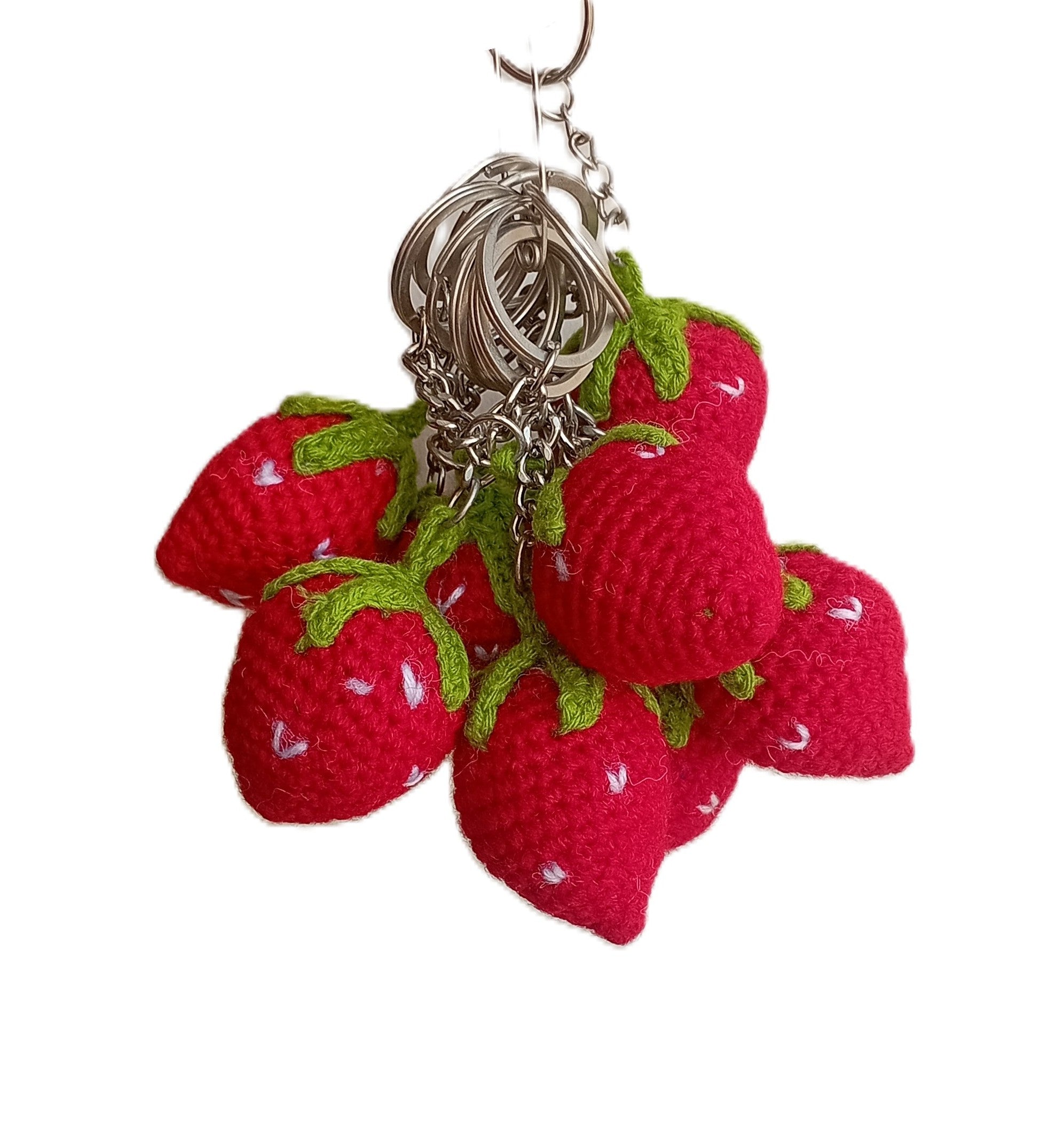 Handmade Crochet Keychains - Strawberry