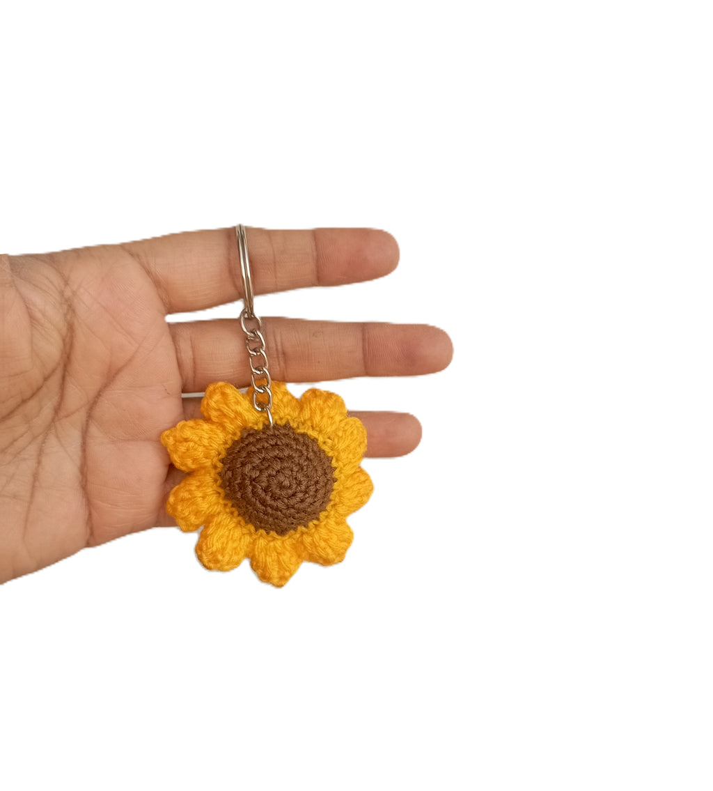 Handmade Crochet Keychains - Sunflower