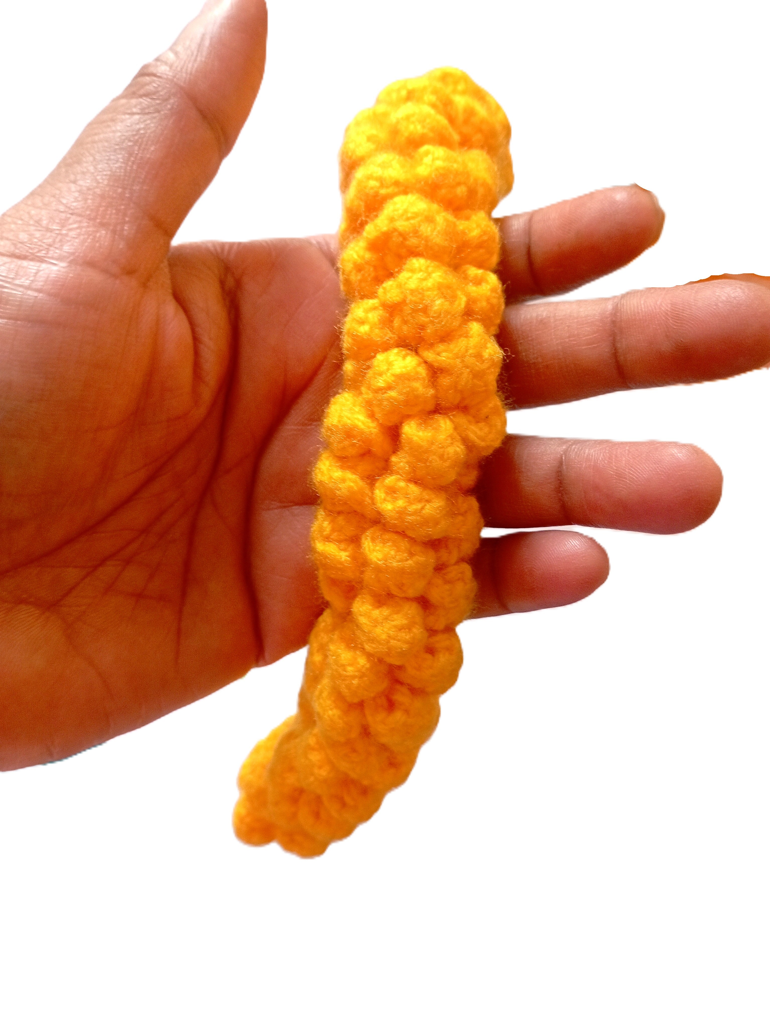 Handmade Crochet Gajra - Yellow / White / Offwhite