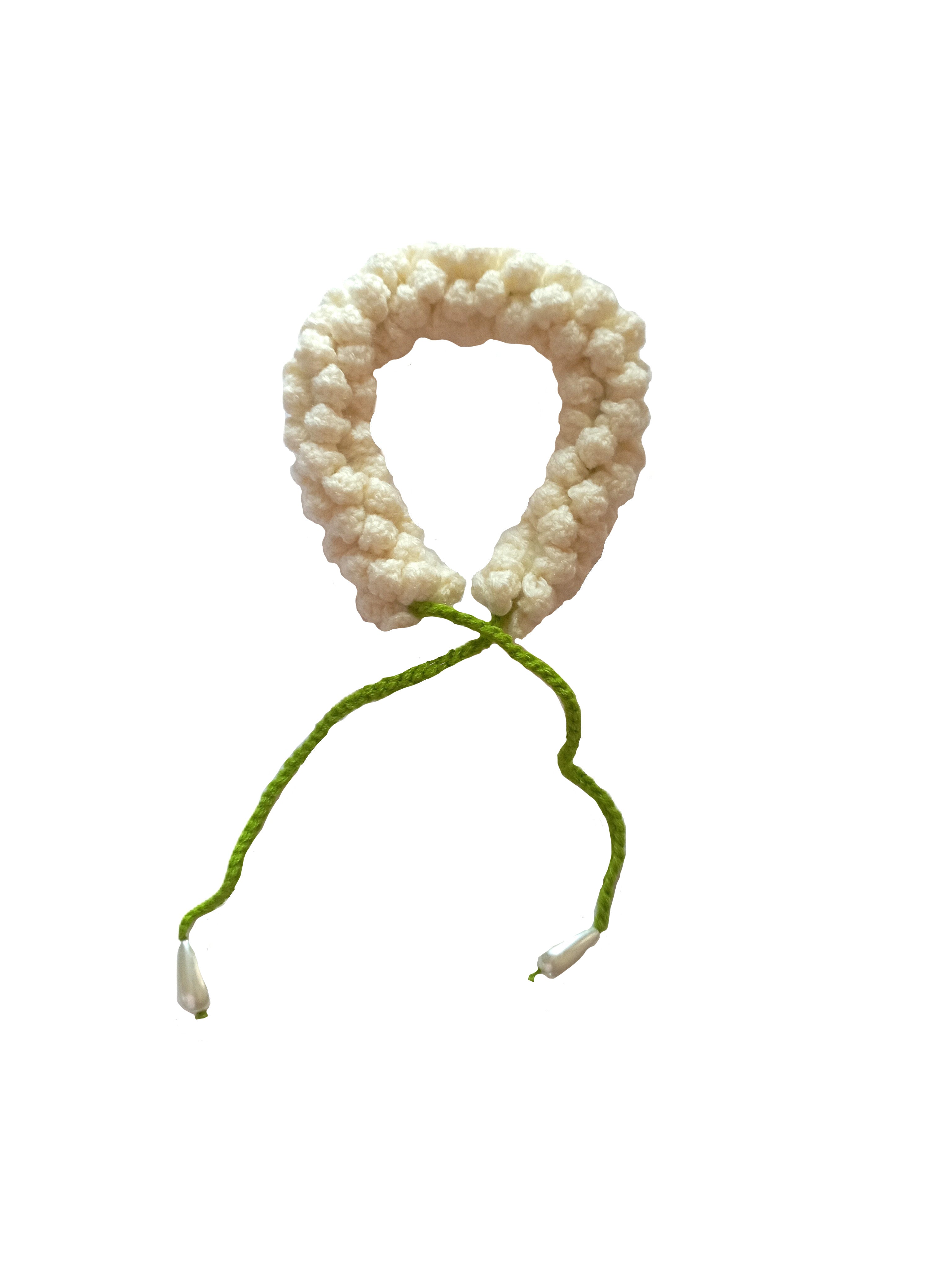 Handmade Crochet Gajra - Yellow / White / Offwhite