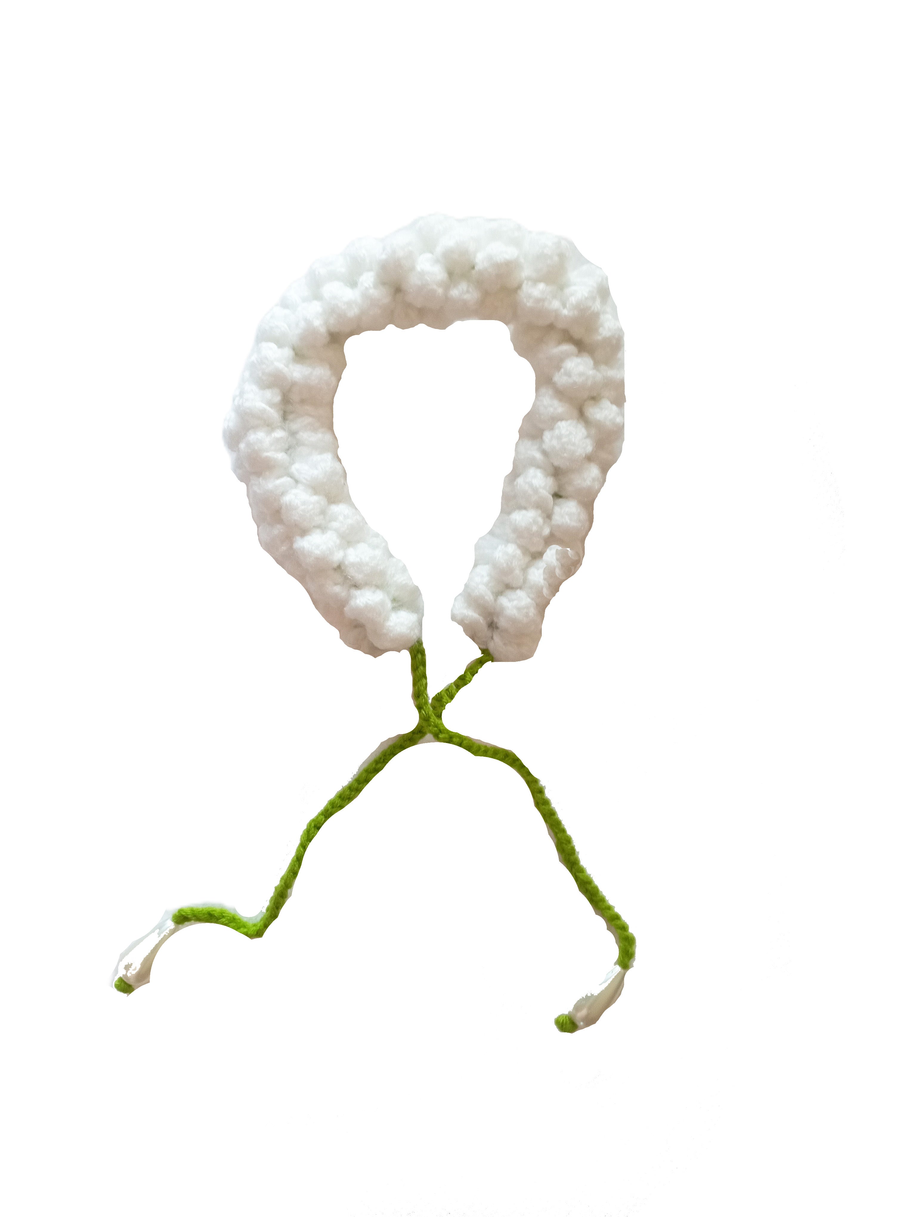 Handmade Crochet Gajra - Yellow / White / Offwhite