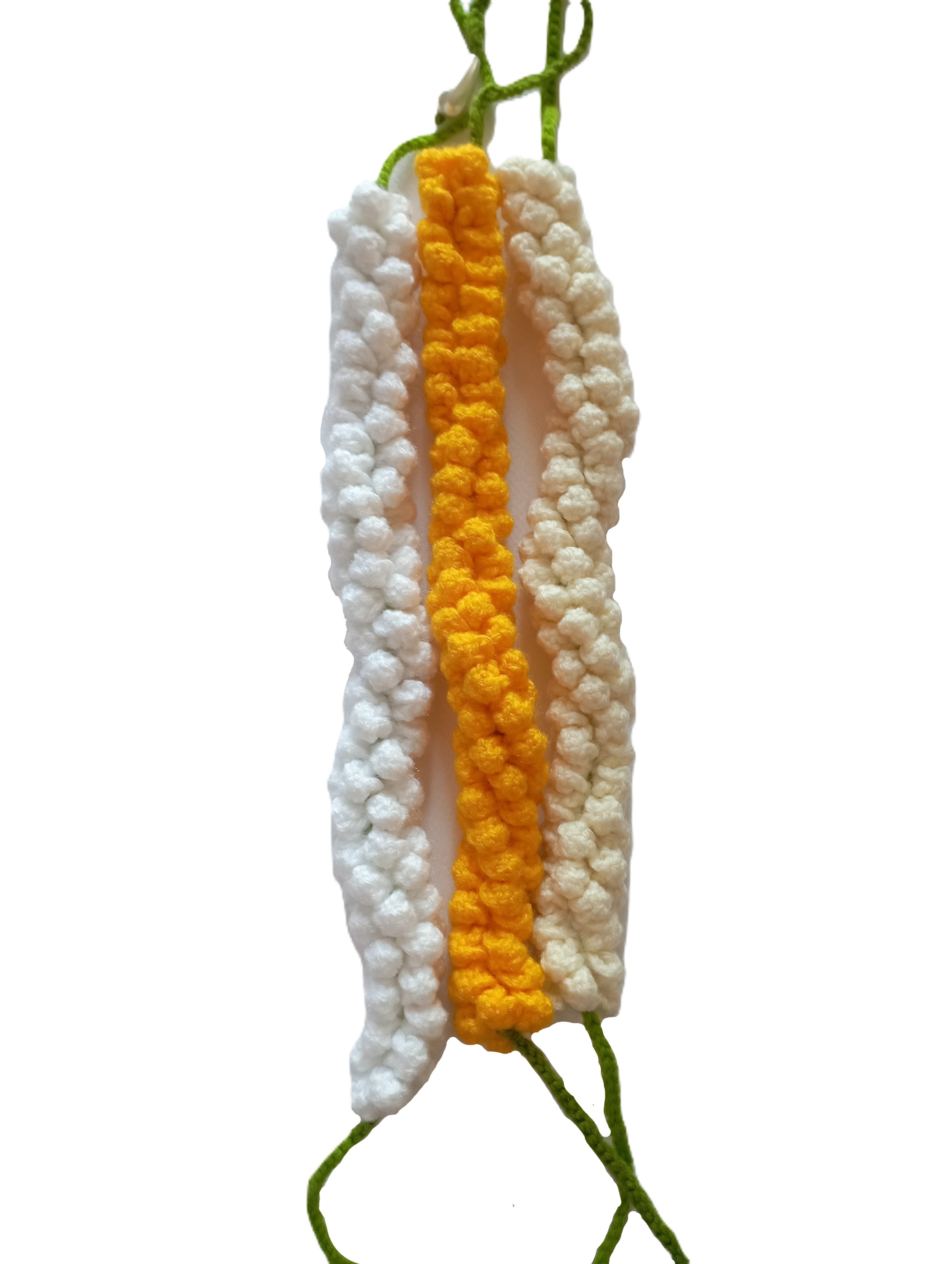 Handmade Crochet Gajra - Yellow / White / Offwhite