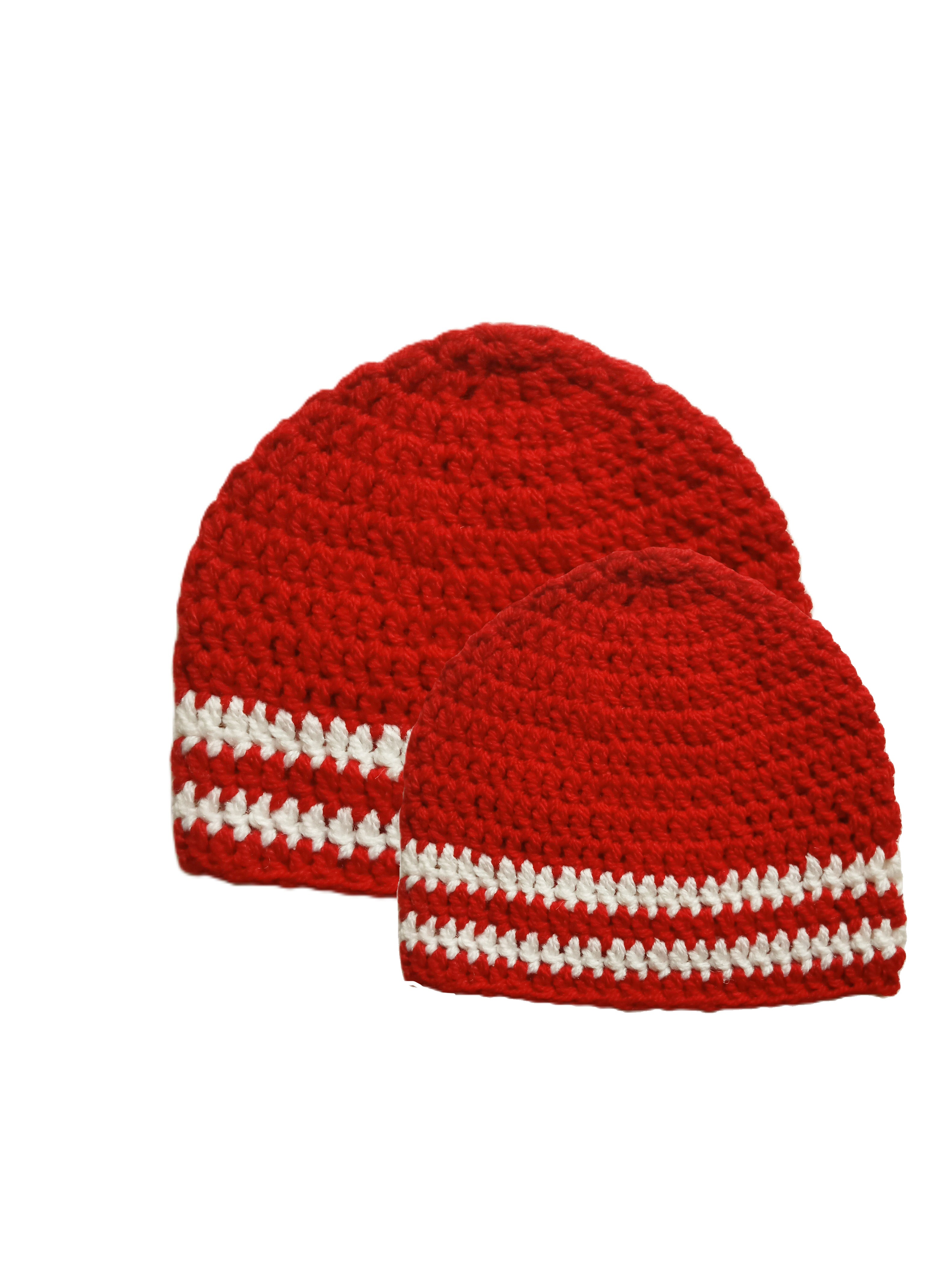 Dad & Son — Identical Premium Beanie Combo - Red