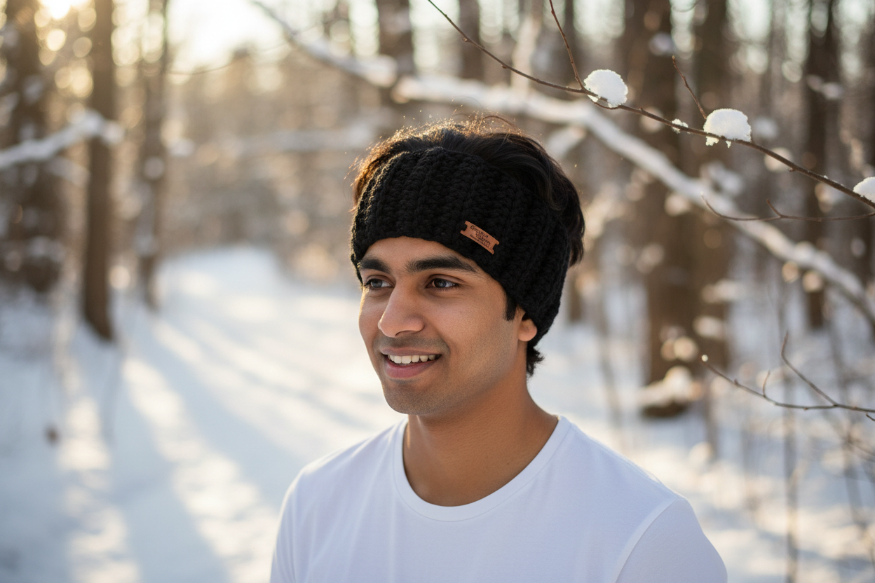 Black Crochet Headband – Indian Man Lifestyle
