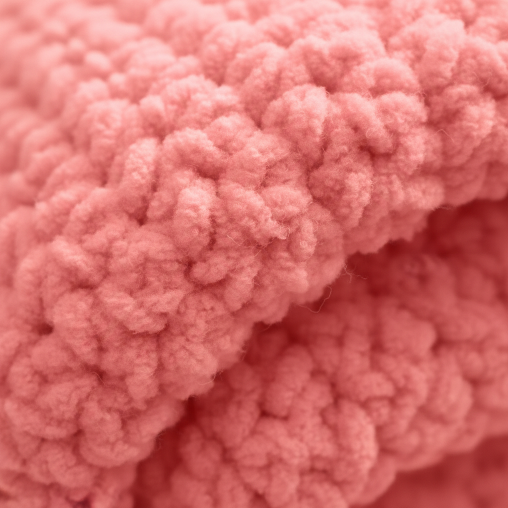 Close-up of chunky crochet texture