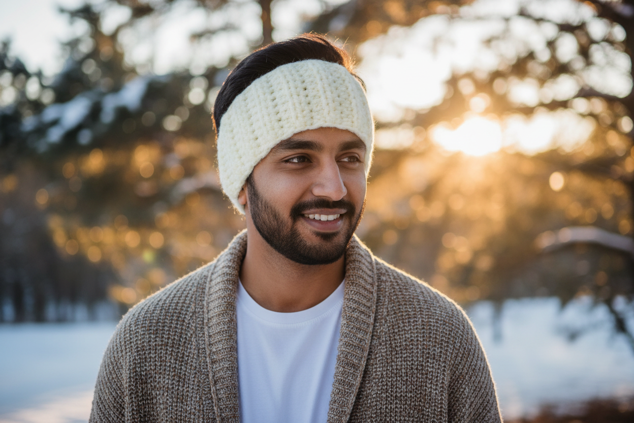 Cream Crochet Headband – Indian Man Lifestyle