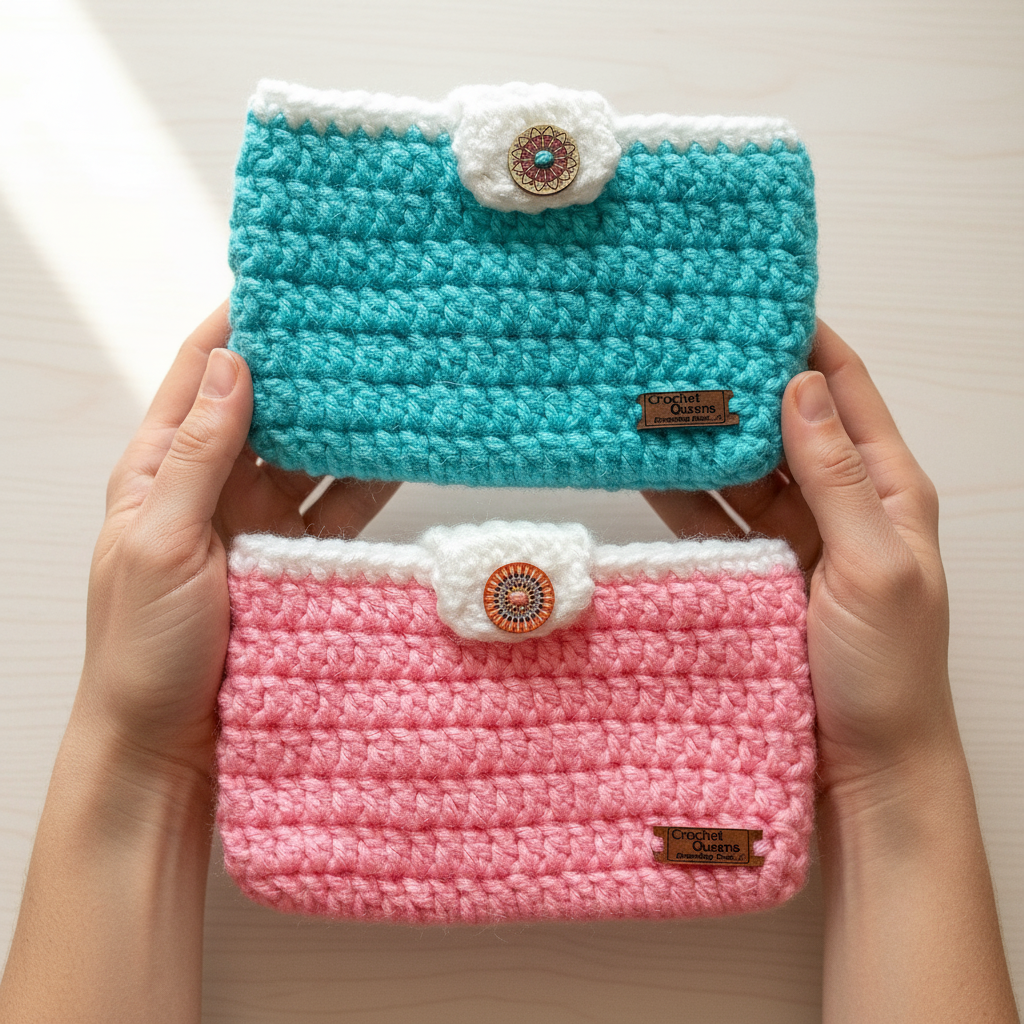 Crochet Pouches Held in Hand