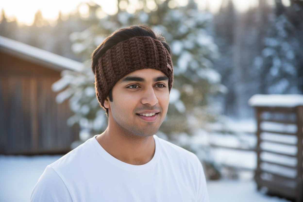 Dark Brown Crochet Headband – Indian Man Lifestyle