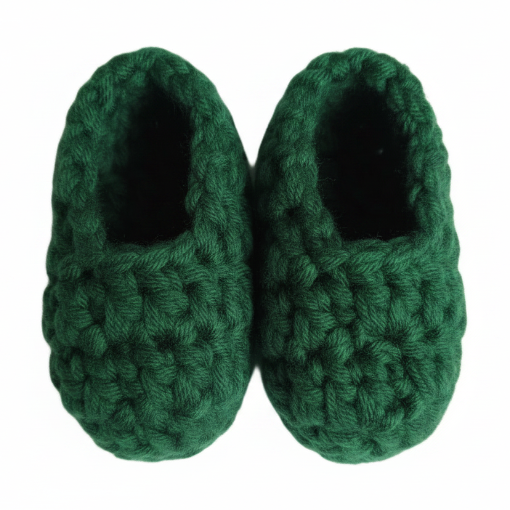 Green Crochet Baby Booties