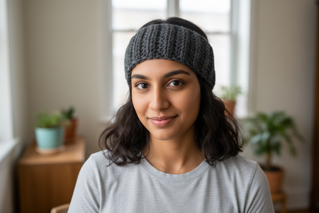 Handmade Crochet Woolen Headband for WOMEN - FreeSize
