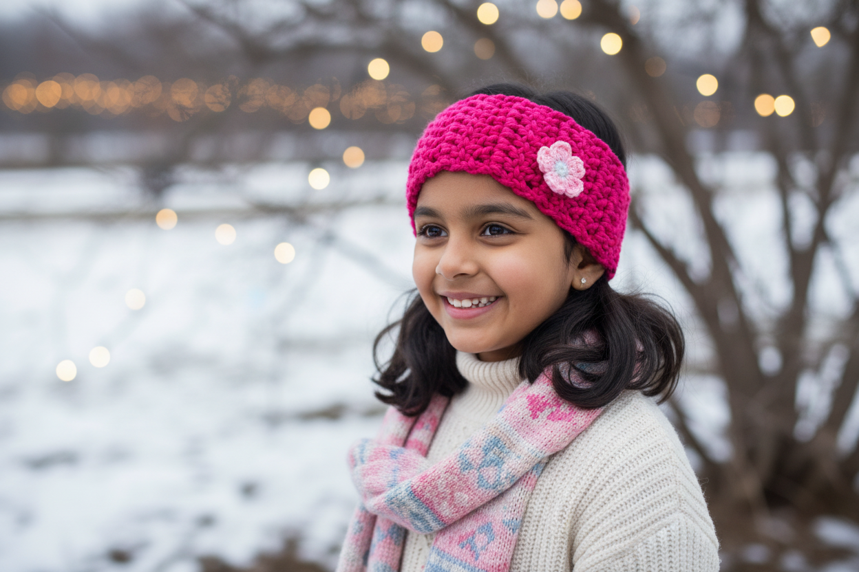 Hot Pink Flower Headband – Girl Kid