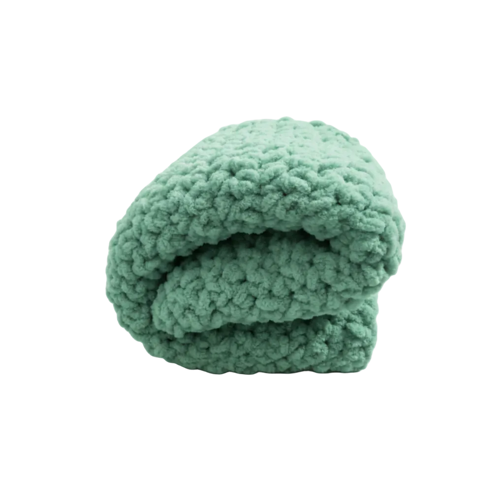 Supersoft crochet baby blanket in sea green