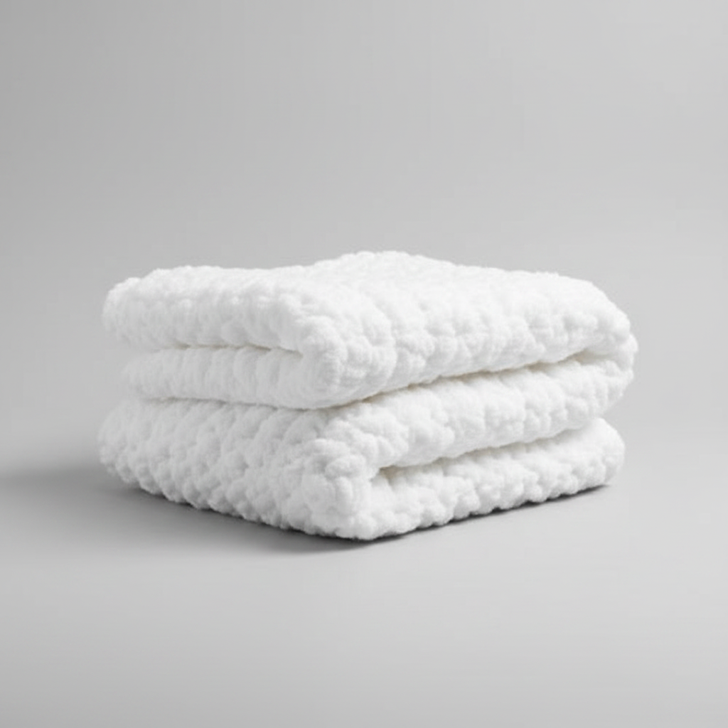 Supersoft crochet baby blanket in white