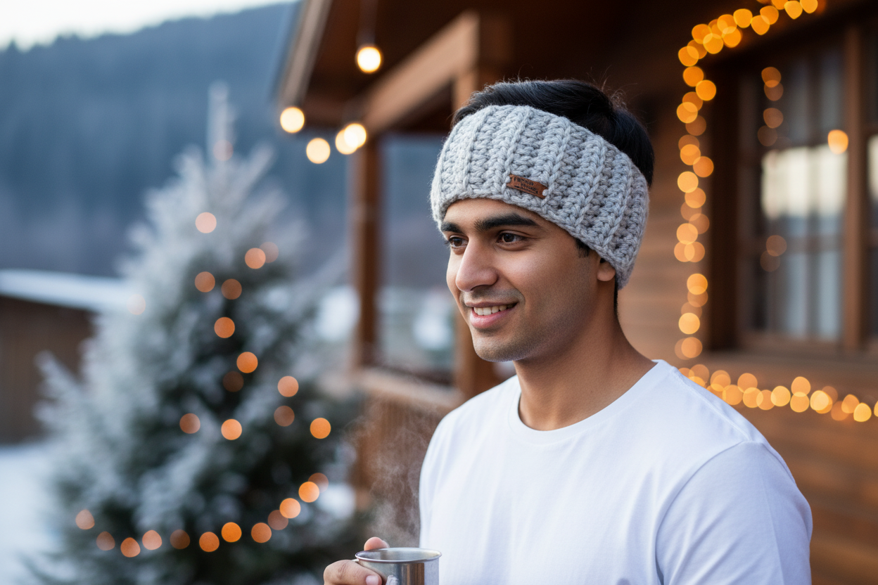 Light Gray Crochet Headband – Indian Man Lifestyle