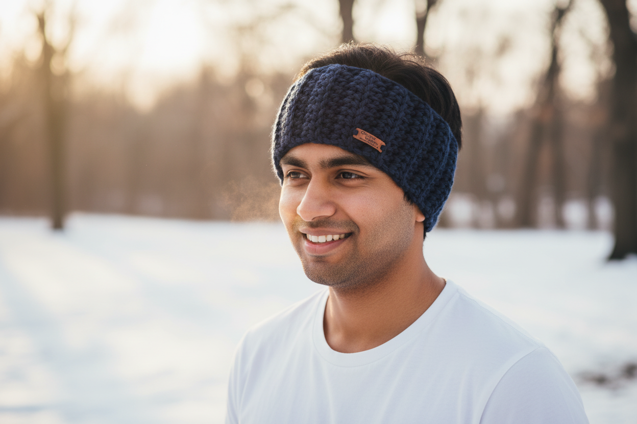 Navy Blue Crochet Headband – Indian Man Lifestyle