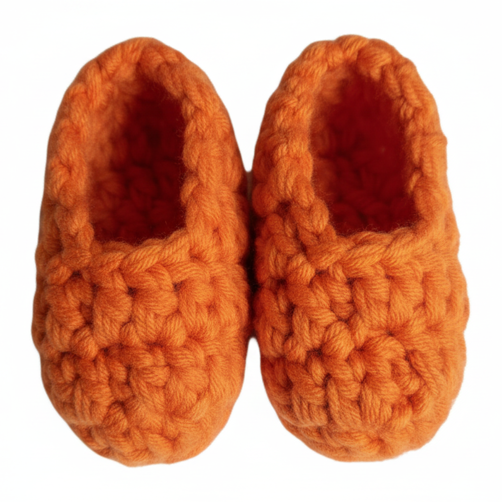 Orange Crochet Baby Booties