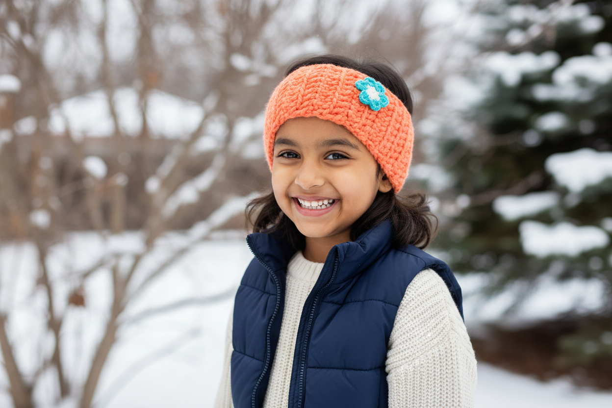 Orange Flower Headband – Girl Kid